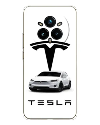Чехол для Realme 14 Pro 5G с картинкой «Tesla White Style» Чехол для Realme 14 Pro 5G с картинкой «Tesla White Style»