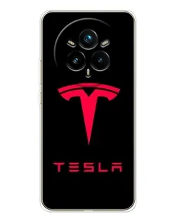 Чехол для Realme 14 Pro 5G с картинкой «Tesla Red Logo»
