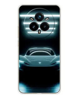 Чехол для Realme 14 Pro 5G с картинкой «Tesla в неоне»