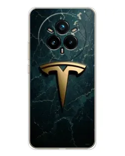 Чехол для Realme 14 Pro 5G с картинкой «Мраморная Tesla Gold»
