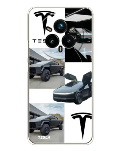 Чехол для Realme 14 Pro 5G с картинкой «Коллаж Cybertruck Tesla» Чехол для Realme 14 Pro 5G с картинкой «Коллаж Cybertruck Tesla»