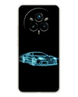 Чехол для Realme 14 Pro 5G с картинкой «Неоновый контур Lamborghini» Чехол для Realme 14 Pro 5G с картинкой «Неоновый контур Lamborghini»