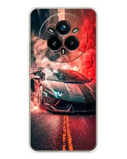 Чехол для Realme 14 Pro 5G с картинкой «Lamborghini красный дым» Чехол для Realme 14 Pro 5G с картинкой «Lamborghini красный дым»