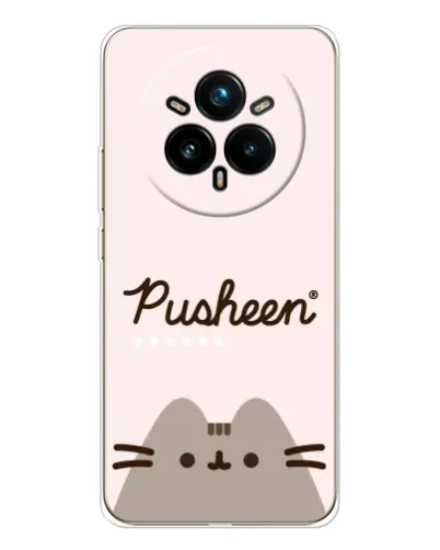 Чехол для Realme 14 Pro 5G с картинкой «Pusheen логотип» Чехол для Realme 14 Pro 5G с картинкой «Pusheen логотип»