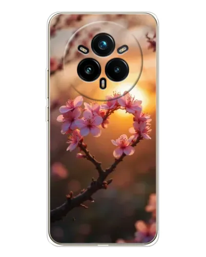 Чехол для Realme 14 Pro 5G с картинкой «Розовый цвет сердце на фоне заката» Чехол для Realme 14 Pro 5G с картинкой «Розовый цвет сердце на фоне заката»