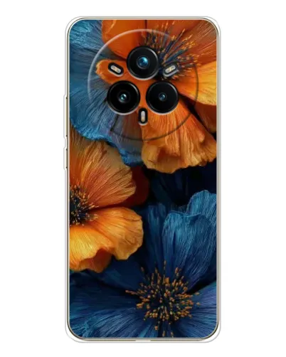 Чехол для Realme 14 Pro 5G с картинкой «Яркая сине-оранжевая флора» Чехол для Realme 14 Pro 5G с картинкой «Яркая сине-оранжевая флора»