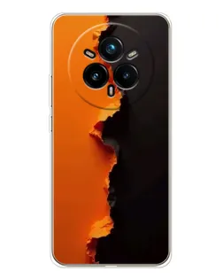 Чехол для Realme 14 Pro 5G с картинкой «Оранжевый разлом» Чехол для Realme 14 Pro 5G с картинкой «Оранжевый разлом»