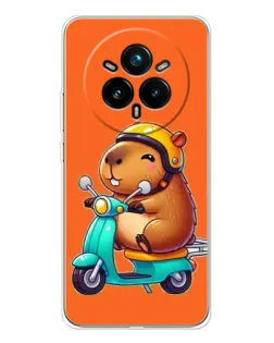 Чохол для Realme 14 Pro 5G з картинкою «Капібара на скутері»