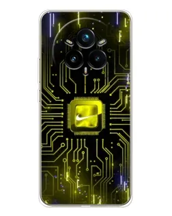 Чехол для Realme 14 Pro Plus с картинкой «Nike — золотая искра»