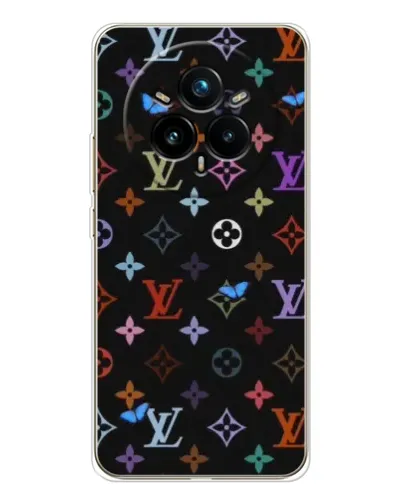 Чехол для Realme 14 Pro Plus с картинкой «Цветная монограмма LV»