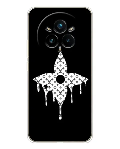 Чехол для Realme 14 Pro Plus с картинкой «Цветочная монограмма»