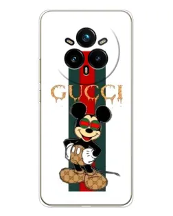 Чехол для Realme 14 Pro Plus с картинкой «Микки Маус Gucci — полосы»