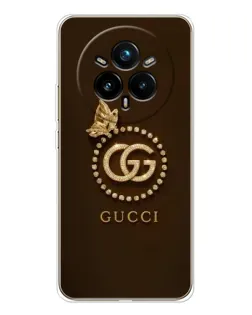 Чехол для Realme 14 Pro Plus с картинкой «Gucci — золотая бабочка»