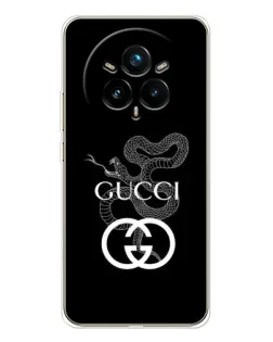 Чехол для Realme 14 Pro Plus с картинкой «Gucci — серебряная змея»