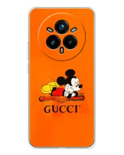 Чехол для Realme 14 Pro Plus с картинкой «Микки Маус Gucci — оранж»