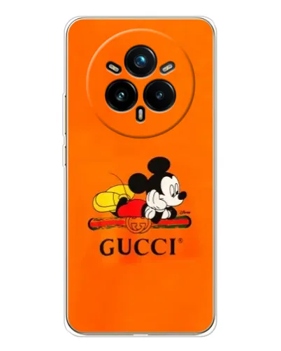 Чехол для Realme 14 Pro Plus с картинкой «Микки Маус Gucci — оранж» Чехол для Realme 14 Pro Plus с картинкой «Микки Маус Gucci — оранж»