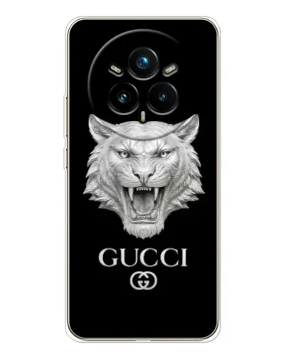 Чехол для Realme 14 Pro Plus с картинкой «Gucci — серебряный лев» Чехол для Realme 14 Pro Plus с картинкой «Gucci — серебряный лев»