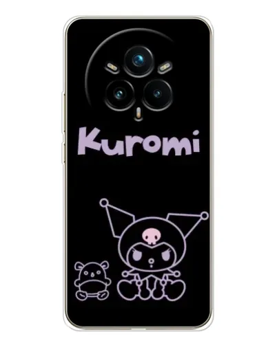Чехол для Realme 14 Pro Plus с картинкой «Kuromi — черный минимализм»