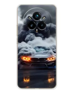 Чохол для Realme 14 Pro Plus з картинкою «BMW у диму» Чохол для Realme 14 Pro Plus з картинкою «BMW у диму»