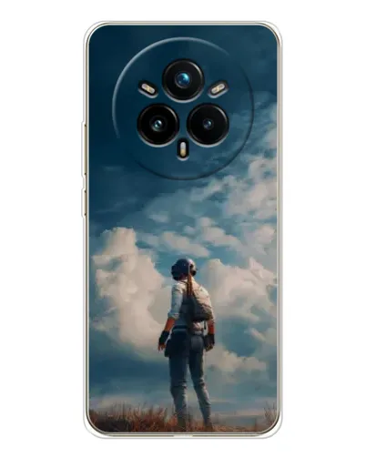 Чехол для Realme 14 Pro Plus с картинкой «Герой PUBG на скале» Чехол для Realme 14 Pro Plus с картинкой «Герой PUBG на скале»