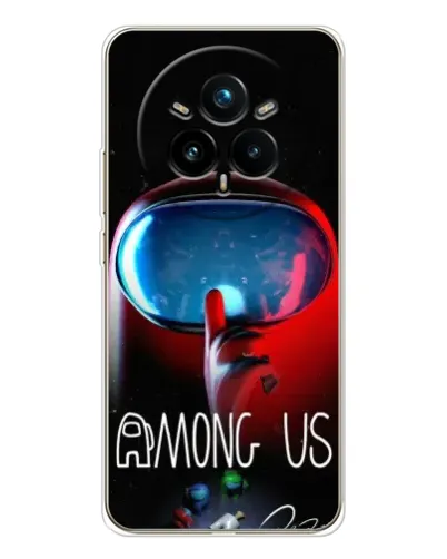 Чехол для Realme 14 Pro Plus с картинкой «Красный импостер — макро»