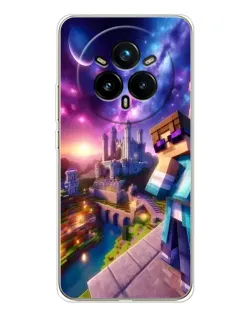 Чехол для Realme 14 Pro Plus с картинкой «Стив и космос» Чехол для Realme 14 Pro Plus с картинкой «Стив и космос»