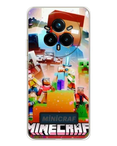 Чехол для Realme 14 Pro Plus с картинкой «Minecraft герои игры» Чехол для Realme 14 Pro Plus с картинкой «Minecraft герои игры»