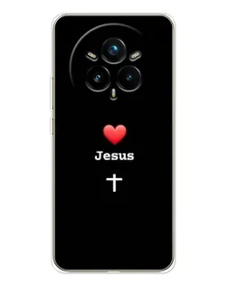 Чехол для Realme 14 Pro Plus с картинкой «Сердце - Jesus»