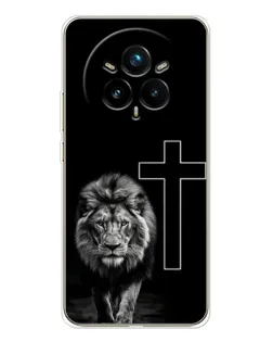 Чехол для Realme 14 Pro Plus с картинкой «Лев и Крест»