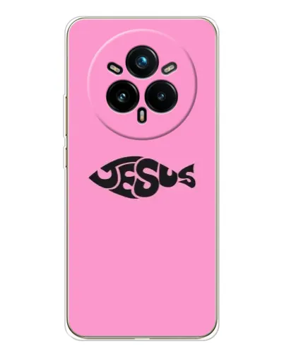 Чехол для Realme 14 Pro Plus с картинкой «Розовый символ Jesus» Чехол для Realme 14 Pro Plus с картинкой «Розовый символ Jesus»