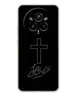 Чехол для Realme 14 Pro Plus с картинкой «Графический крест Jesus» Чехол для Realme 14 Pro Plus с картинкой «Графический крест Jesus»