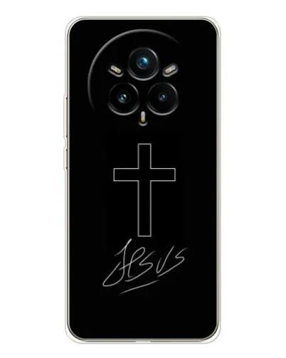 Чехол для Realme 14 Pro Plus с картинкой «Графический крест Jesus» Чехол для Realme 14 Pro Plus с картинкой «Графический крест Jesus»