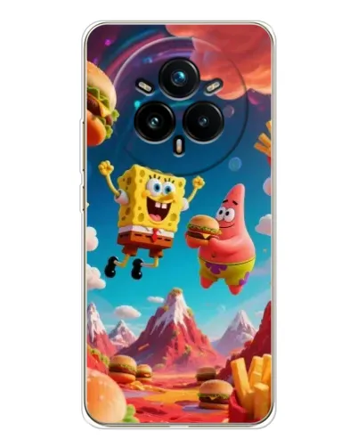 Чехол для Realme 14 Pro Plus с картинкой «Космический фастфуд»