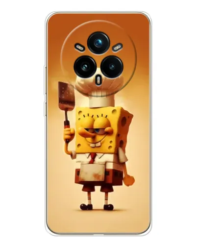 Чехол для Realme 14 Pro Plus с картинкой «Губка Боб повар»