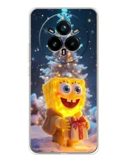 Чехол для Realme 14 Pro Plus с картинкой «Рождественский Спанч Боб»