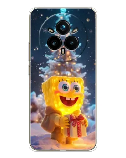 Чехол для Realme 14 Pro Plus с картинкой «Рождественский Спанч Боб»