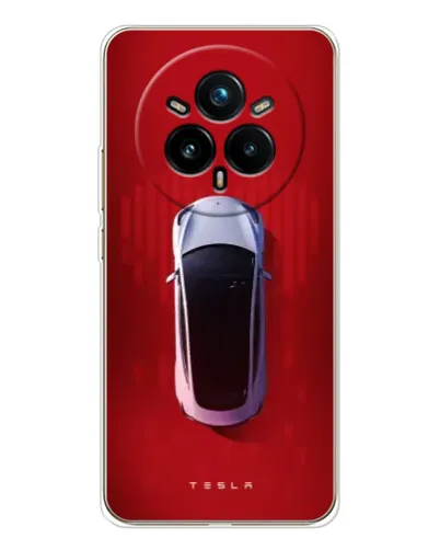 Чехол для Realme 14 Pro Plus с картинкой «Tesla Top View»
