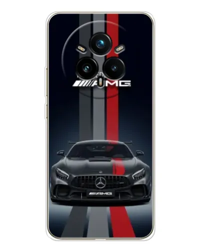 Чехол для Realme 14 Pro Plus с картинкой «Mercedes — белый карбон»
