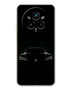 Чехол для Realme 14 Pro Plus с картинкой «Mercedes — силуэт авто» Чехол для Realme 14 Pro Plus с картинкой «Mercedes — силуэт авто»