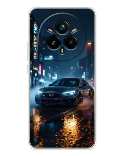 Чохол для Realme 14 Pro Plus з картинкою «Нічне місто та Audi»