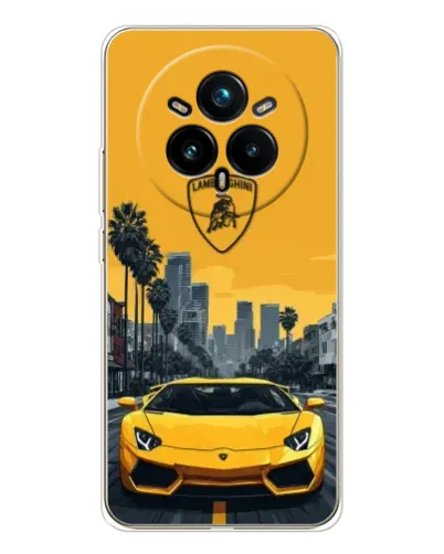 Чехол для Realme 14 Pro Plus с картинкой «Желтый Lamborghini город» Чехол для Realme 14 Pro Plus с картинкой «Желтый Lamborghini город»