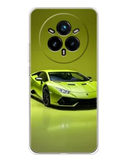 Чехол для Realme 14 Pro Plus с картинкой «Салатовый Lamborghini Huracan»