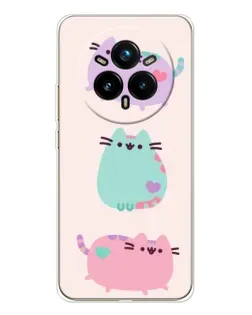 Чехол для Realme 14 Pro Plus с картинкой «Pusheen трио» Чехол для Realme 14 Pro Plus с картинкой «Pusheen трио»