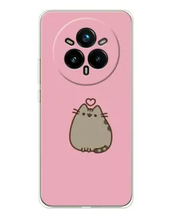 Чехол для Realme 14 Pro Plus с картинкой «Pusheen сердце» Чехол для Realme 14 Pro Plus с картинкой «Pusheen сердце»