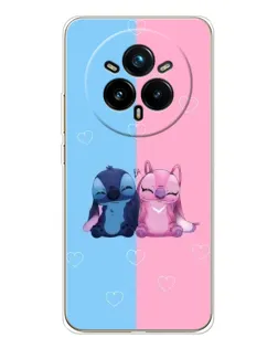 Чехол для Realme 14 Pro Plus с картинкой «Stitch и Angel Love»