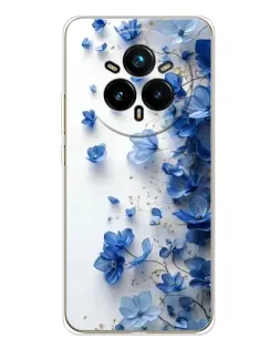 Чехол для Realme 14 Pro Plus с картинкой «Голубой цветочный каскад»