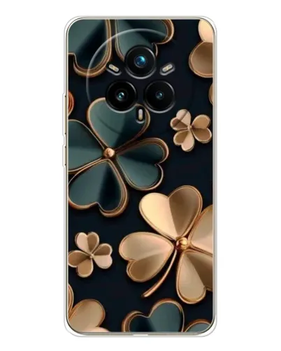 Чехол для Realme 14 Pro Plus с картинкой «Клевер в золоте»