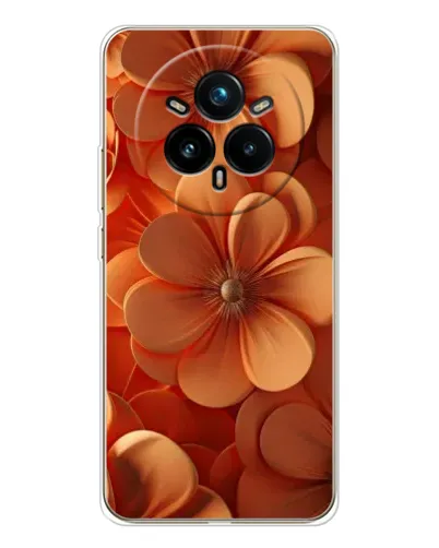 Чехол для Realme 14 Pro Plus с картинкой «Оранжевый макро цветок»
