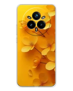Чехол для Realme 14 Pro Plus с картинкой «Золотые лепестки»