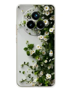 Чехол для Realme 14 Pro Plus с картинкой «Ветка мелких белых цветов»
